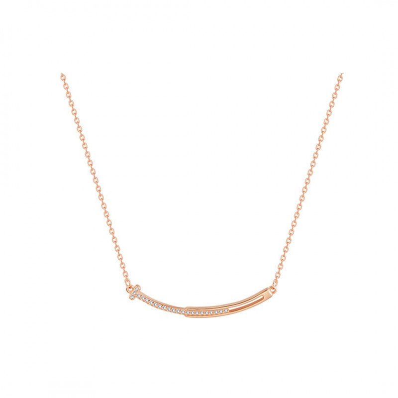 Smiling Necklace, Niche Design with Diamond Accent